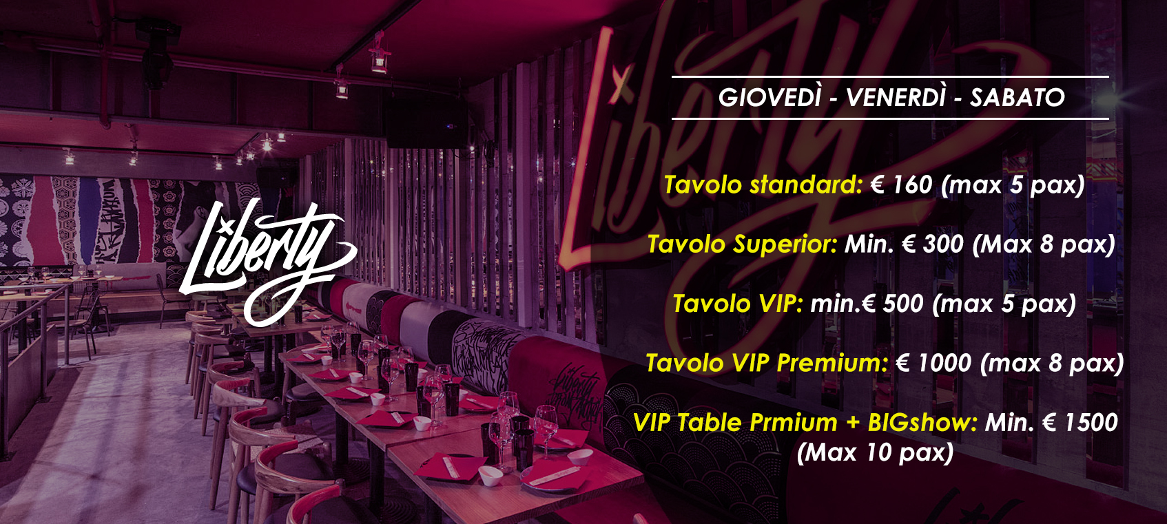 precio mesas vip discoteca teatro liberty supper club